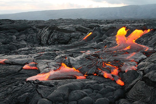 Lava flow terrain changes